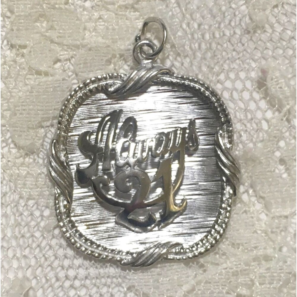 Vintage Sterling Silver Always 21 Charm Birthday Gift marked Sterling